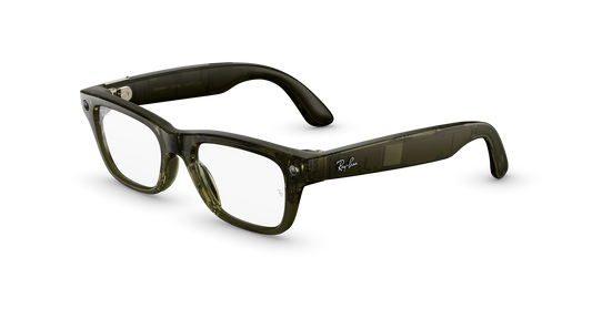 Ray-Ban META Blayzer Optics (Gen 2) Shiny Transparent Dark Olive Size 54 PRE-ORDER